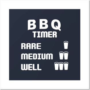 BBQ timer with beer glasses Posters and Art